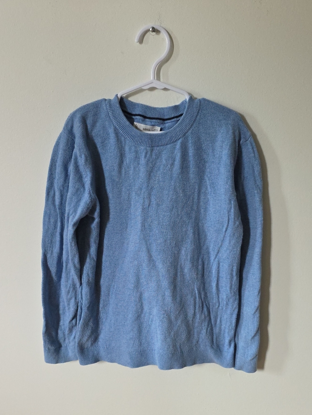 Mango Boys' Sky Blue Crewneck Sweater, 7/8Y